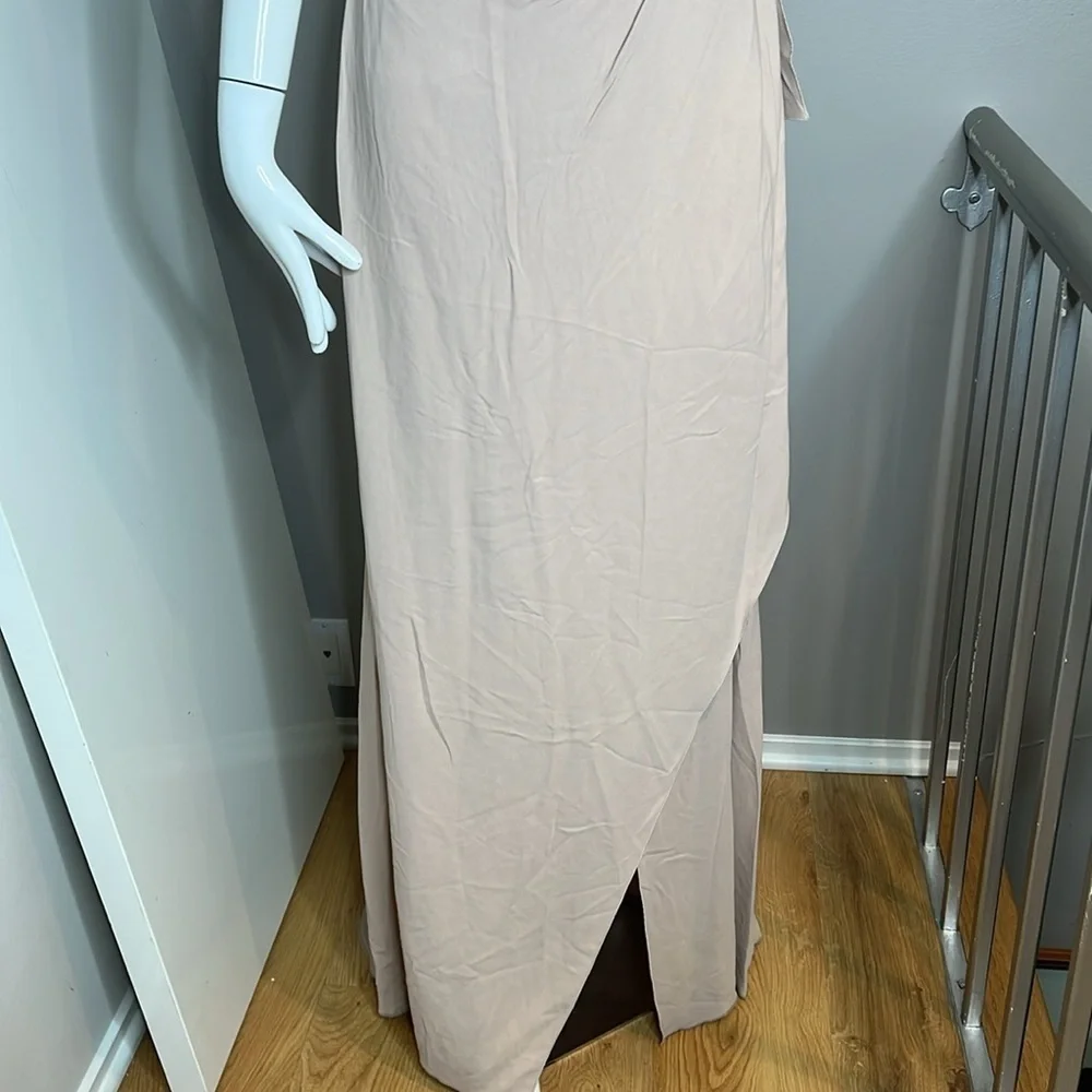 Valentino Sz 6 Silk Crepe Dusty Rose Sleeveless Long Gown - Picture 11 of 14